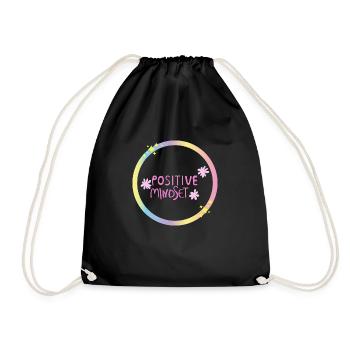 POSITIVE MINDSET - Drawstring Bag - black - Front