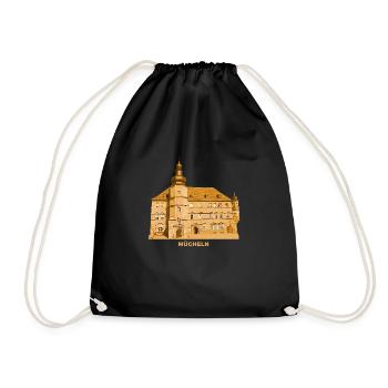 Mücheln Rathaus Geiseltal Saale Saxony-Anhalt - Drawstring Bag - black - Front