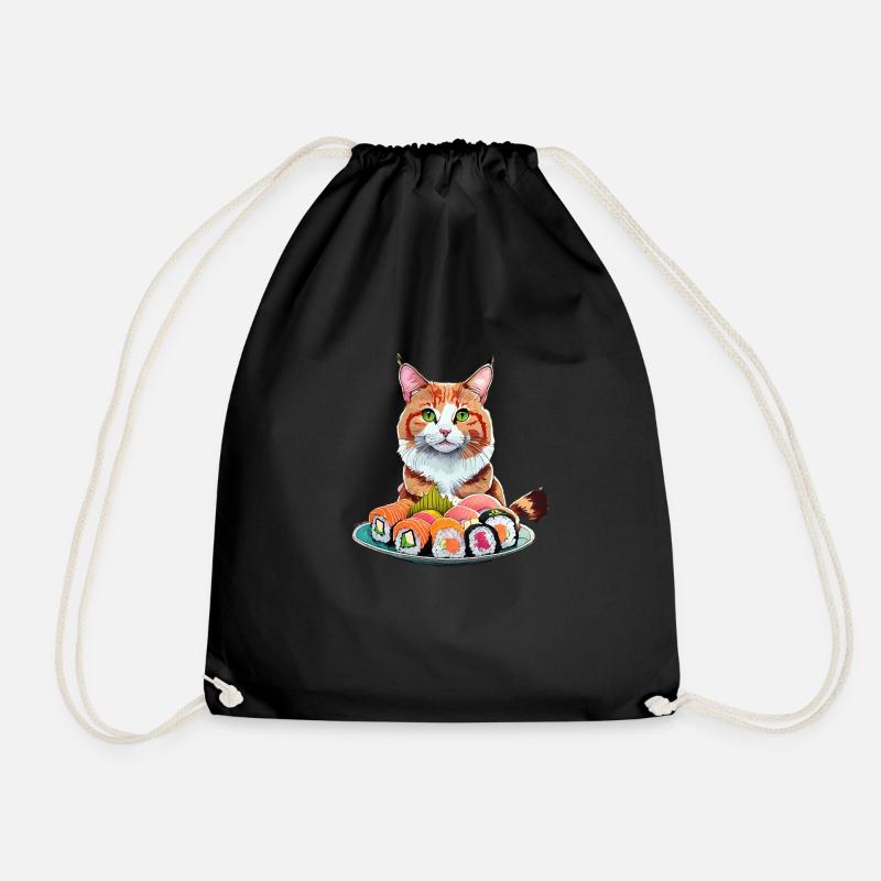Sushi Katze - Turnbeutel - Schwarz