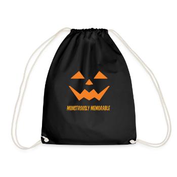 Halloween Pumpkin Jack O Lantern Scary Pumpkins - Drawstring Bag - black - Front