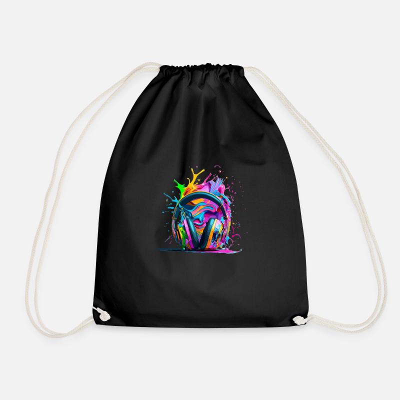 MUSIC - Drawstring Bag - black