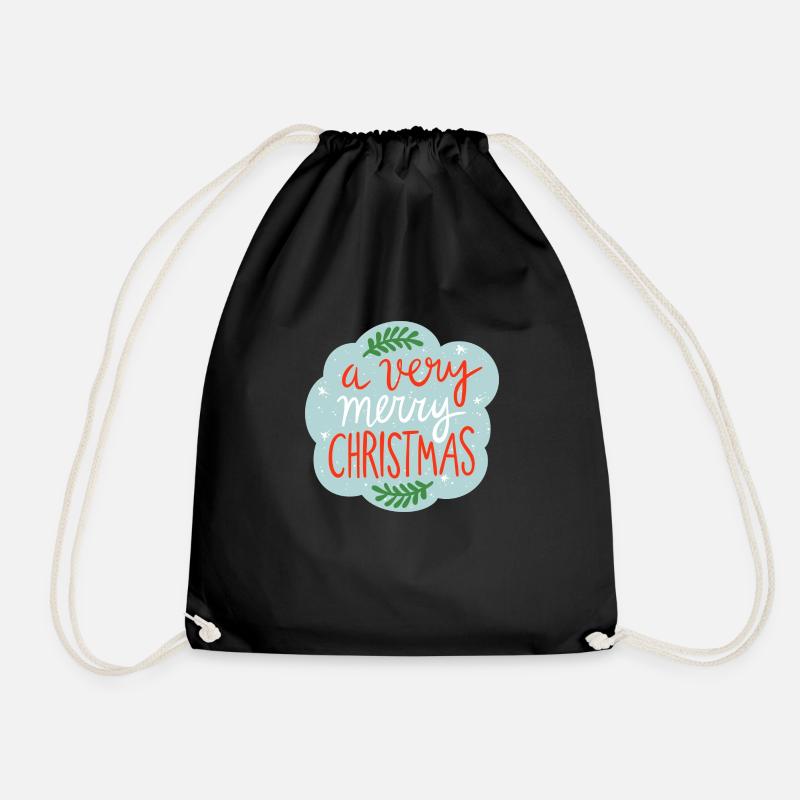 Autocollant de Noël - Sac de sport léger - noir