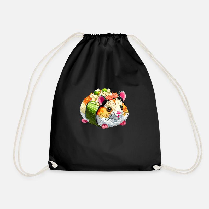 Sushi-Hamster - Turnbeutel - Schwarz