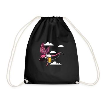 Fête de consommation de bière Flamingo Bird - Sac de sport léger - noir - Devant