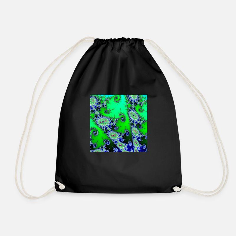 Blue Green Kati - Drawstring Bag - black