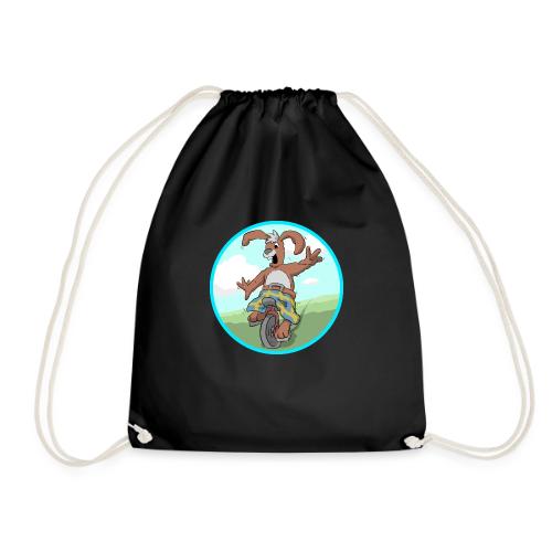 McTavish riding a unicycle - Drawstring Bag
