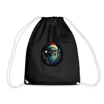 Zombie avec chapeau de Père Noël - Sac de sport léger - noir - Devant