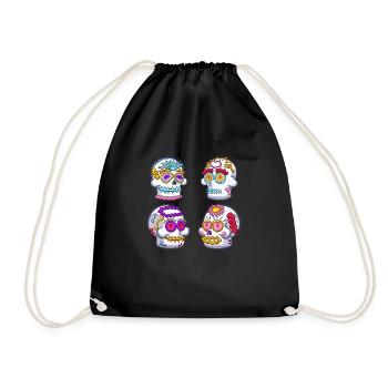 Sugar Skulls - Drawstring Bag - black - Front