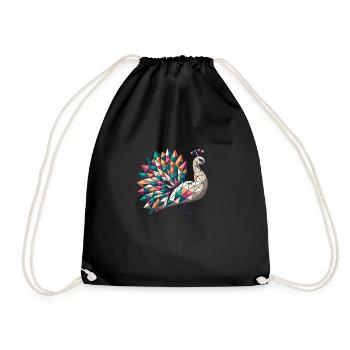 Pfau //peacock - Turnbeutel - Schwarz - Vorne