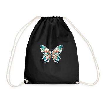 Schmetterling // Butterfly - Turnbeutel - Schwarz - Vorne