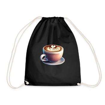 Coffee Coffee Cup Caffeine Gift Coffee Bean - Drawstring Bag - black - Front