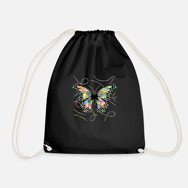 Butterfly - Drawstring Bag - black