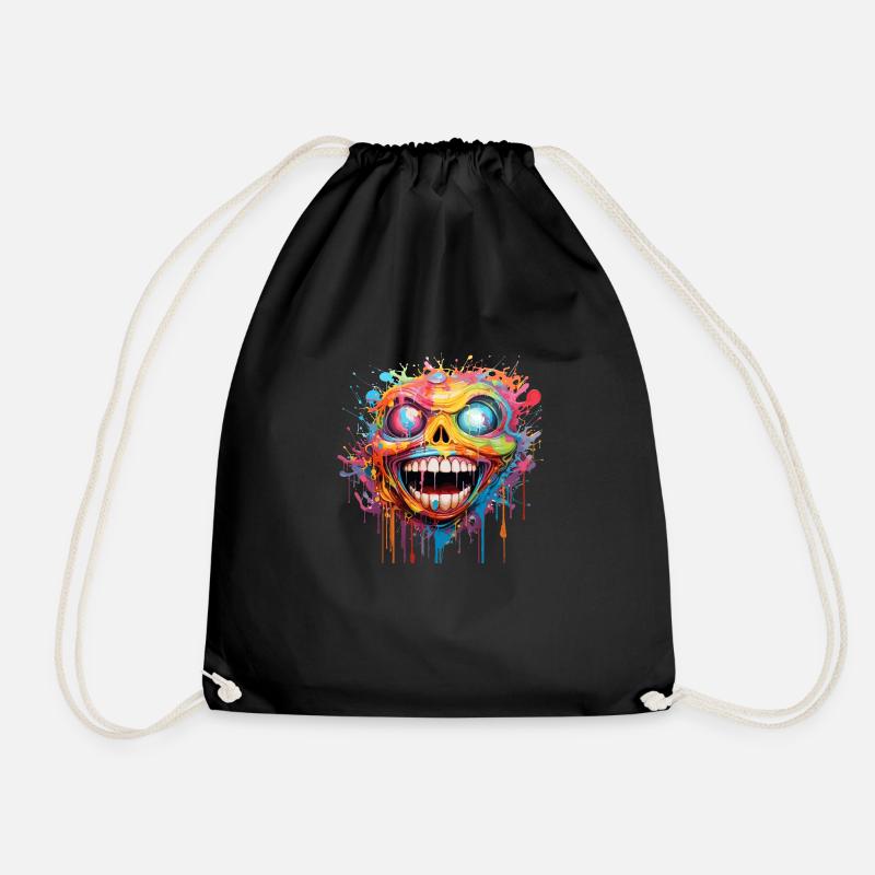 verrückterTotenkopf - Turnbeutel - Schwarz
