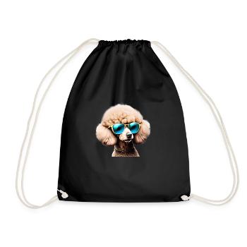 Caniche Chiot Chien Amour Caniche Chien Propriétaire Chien Chiot - Sac de sport léger - noir - Devant