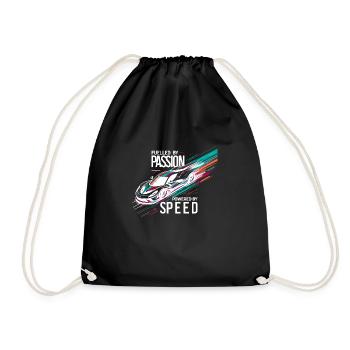 Fuelled by Passion Powered by Speed - Drawstring Bag - black - Front