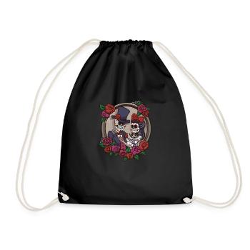 Sugar Skull Squelette Couple - Sac de sport léger - noir - Devant