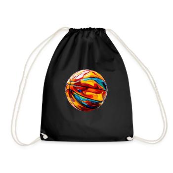 basket-ball coloré - Sac de sport léger - noir - Devant