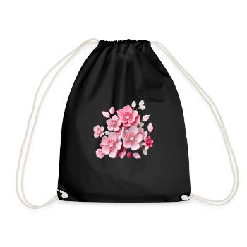 flowers Hippie soul Groovy Summer time peace love - Drawstring Bag - black - Front