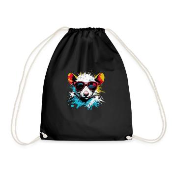 Coole Punk Ratte - Turnbeutel - Schwarz - Vorne