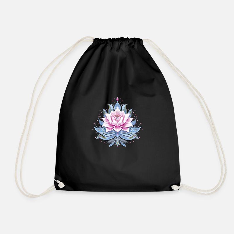 Lotus Inspiration - Drawstring Bag - black