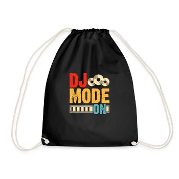 Dj Mode On - Drawstring Bag - black - Front