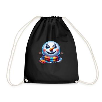 Schnee, viel Spaß! Schneemann-T-Shirt für frostige Tage - Turnbeutel - Schwarz - Vorne