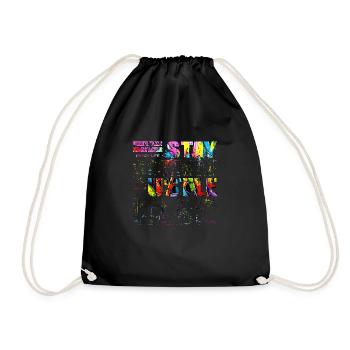 Stay Positive Street Art Urban Spray Vintage Retro - Drawstring Bag - black - Front