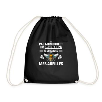 Abeille Humour Apiculture Apiculteur Cadeau Drôle - Sac de sport léger - noir - Devant