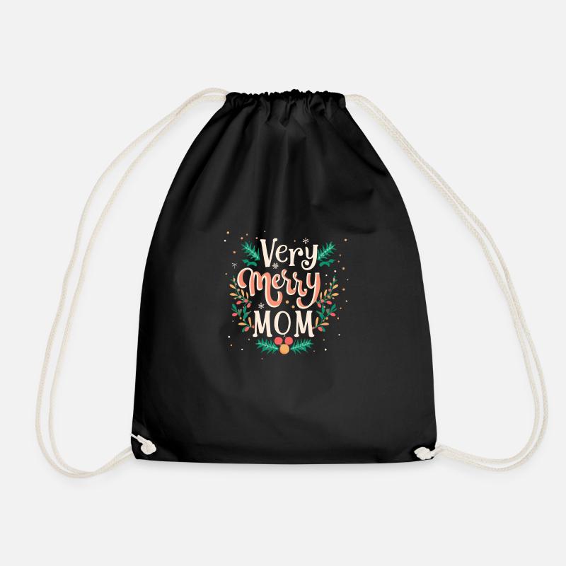 Yuletide Mom Magic - Drawstring Bag - black