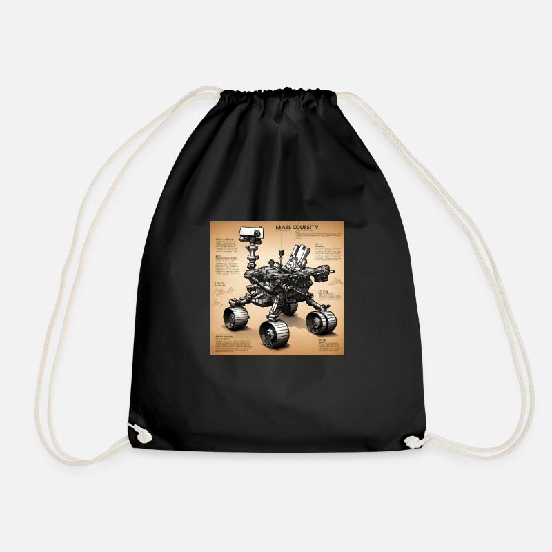 Mars-Rover - Turnbeutel - Schwarz