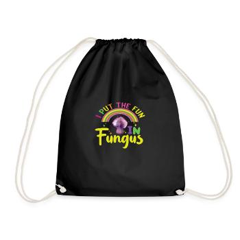 I put the Fun in Fungus - Drawstring Bag - black - Front