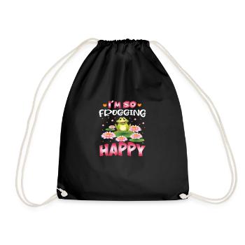I´m so Frogging Happy - Turnbeutel - Schwarz - Vorne