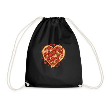 Pizza heart - Drawstring Bag - black - Front