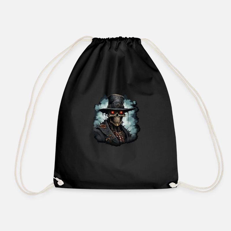 Steampunk Zombie Cowboy - Turnbeutel - Schwarz