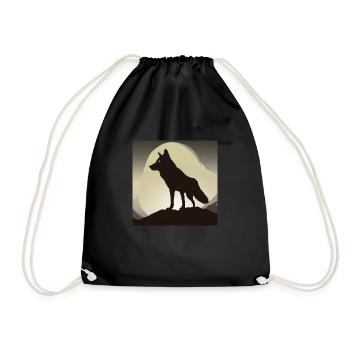 Wolf Silhouette - Turnbeutel - Schwarz - Vorne