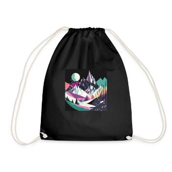 Abstract Mountain Background - Drawstring Bag - black - Front