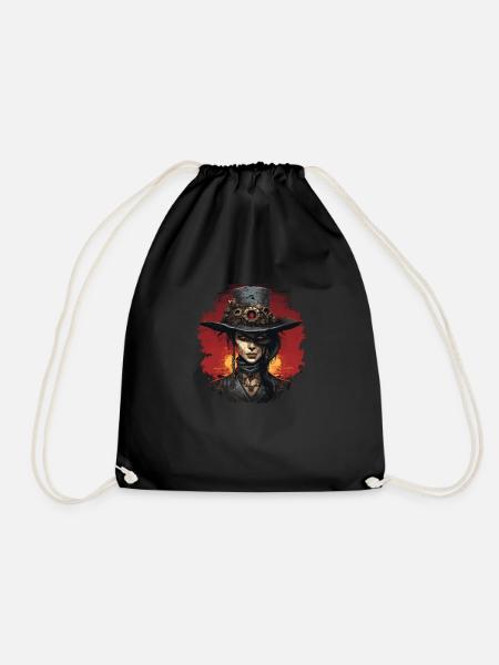Emo Steampunk Mädchen - Turnbeutel - Schwarz