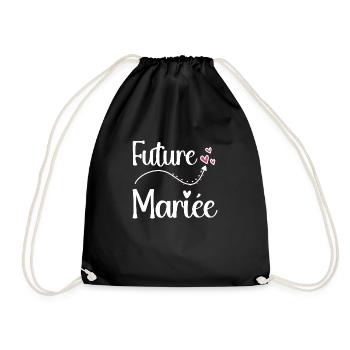 Future mariée cadeau EVJF original témoins mariage - Sac de sport léger - noir - Devant