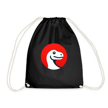 Baby dinosaur in red circle - Sac de sport léger - noir - Devant