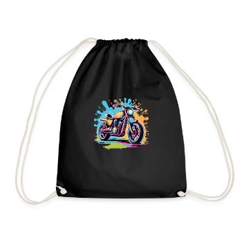 moto vintage style retro - graffiti - Sac de sport léger - noir - Devant