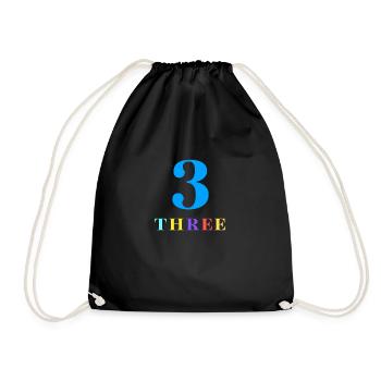 Three-3rd Anniversary - Drawstring Bag - black - Front