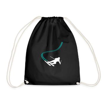 Skier Ski Energy Winter Sport - Drawstring Bag - black - Front