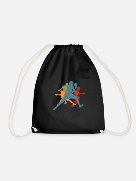 Vintage-Retro-Tischtennisspieler - Turnbeutel - Schwarz