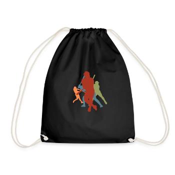 joueurs de baseball rétro vintage - Sac de sport léger - noir - Devant