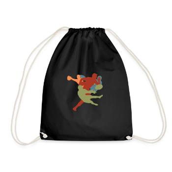 Vintage Retro Rugby Players - Drawstring Bag - black - Front