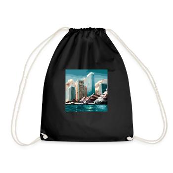 Arrival in Miami over water (Miami Collection) - Turnbeutel - Schwarz - Vorne
