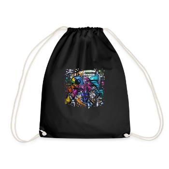 Graffiti Street Art Spray Pochoir Vintage Rétro - Sac de sport léger - noir - Devant