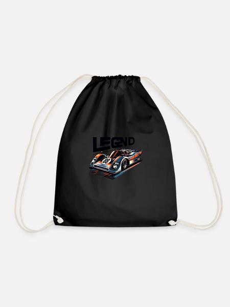 Speed Legend: Dynamic Racing Car Design - Drawstring Bag - black