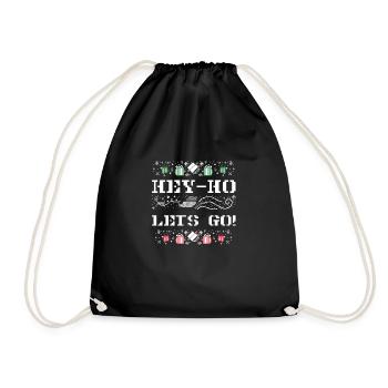 Hey Ho Lets Go Ugly Christmas - Drawstring Bag - black - Front
