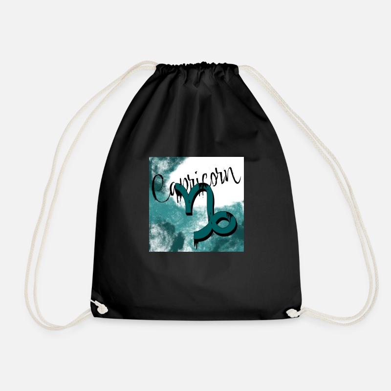 Zodiac capricorn graffiti style - Drawstring Bag - black